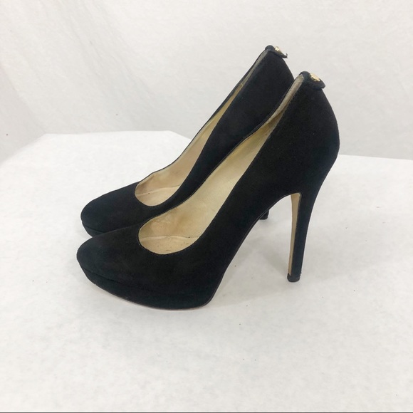 Michael Michael Kors Suede Leather Stilettos Heels, Size 8.5, Black - Picture 3 of 5